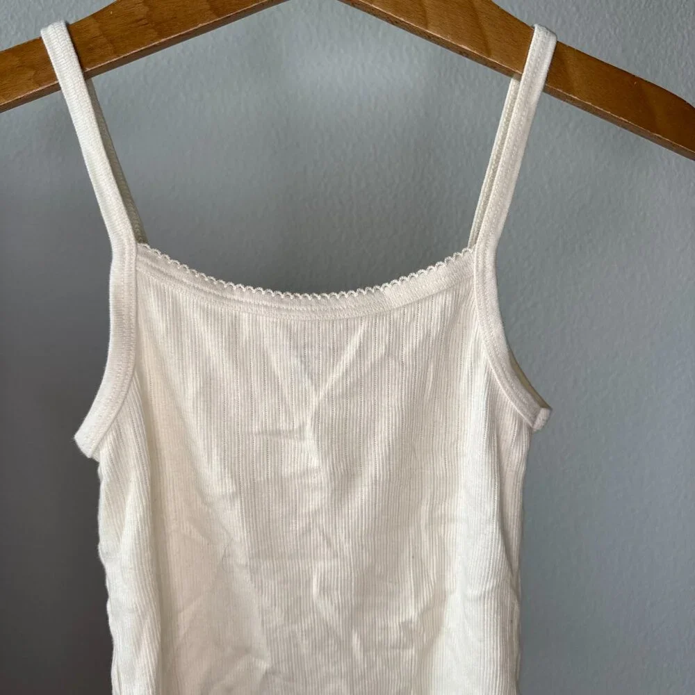 Brandy Melville Ribbed Bow Tank Top • Dainty • EU Made • 100% Cotton • Ivory - Picture 6 of 9